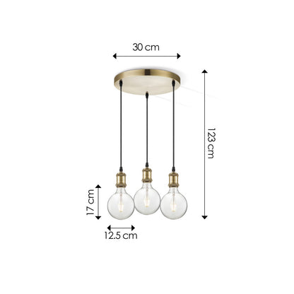 Home Sweet Home hanglamp vintage rond - 3L G180 - dimbaar E27 helder