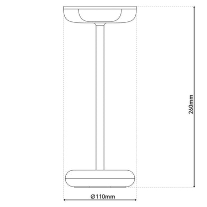 Noteloze tabletlicht "Pasi" voor buiten en binnen, gemaakt van metaal en plastic in beige, dimable, met aanraking en geheugenfunctie, ca. 26 cm hoog