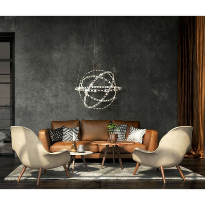 LED -hanglamp "Cosmos" metaal en plastic in chroom, Ø60 cm, met stevig ingebouwde LED's, verlichting voor woonkamer, eetkamer of kantoor.