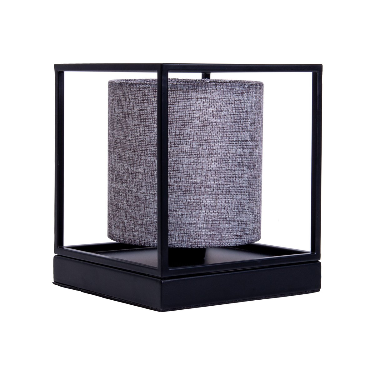 Tafellicht "Beta" grijs gemaakt van metaal met stofscherm in grijs, met E14 -aansluiting, lamp voor woonkamer, eetkamer, gang en kantoor, 15 x 15 x 17 cm
