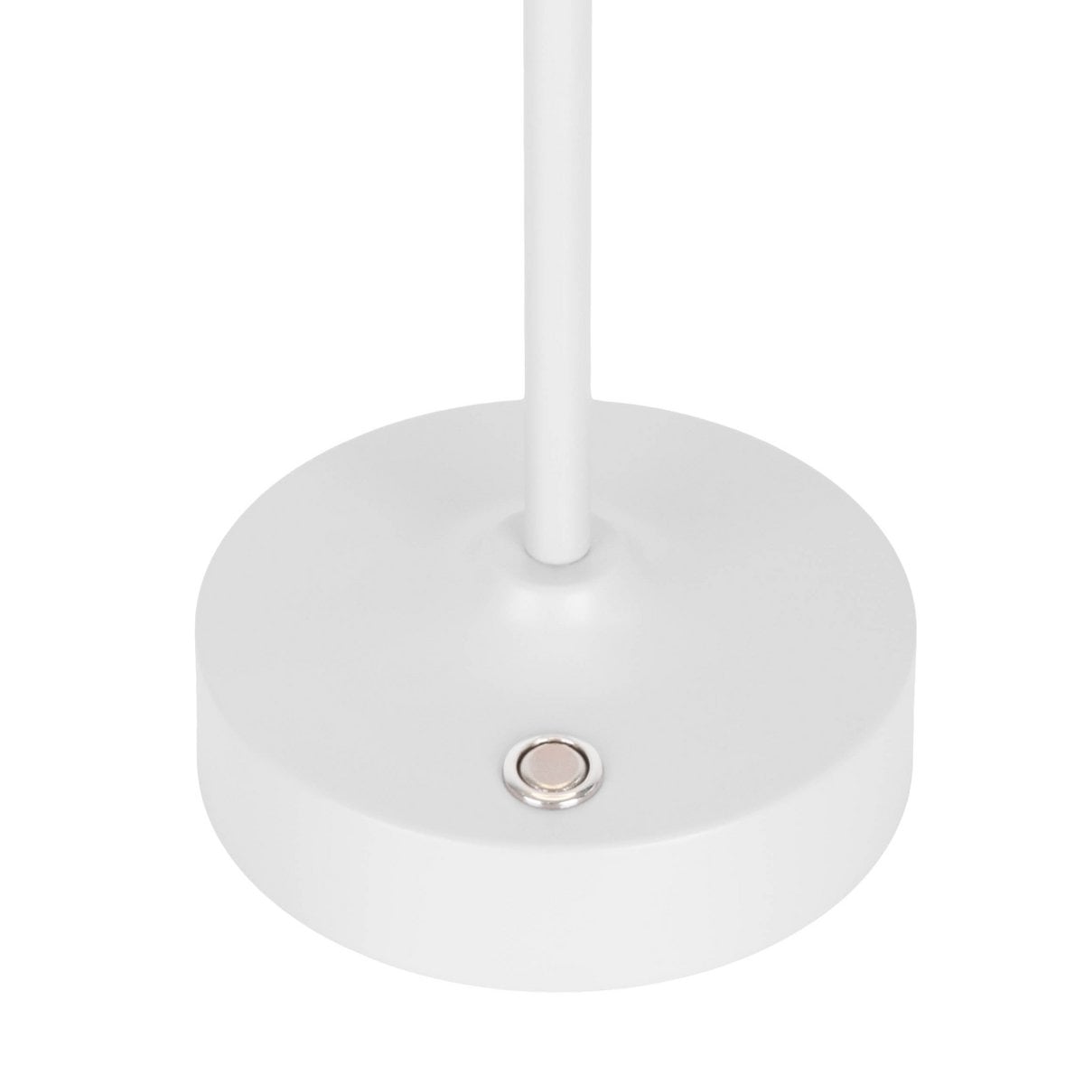 LED -batterij/ tafellamp "Pina" 30 cm hoog, gemaakt van metaal (wit) en glas (wit), geïntegreerde LED's, warm wit