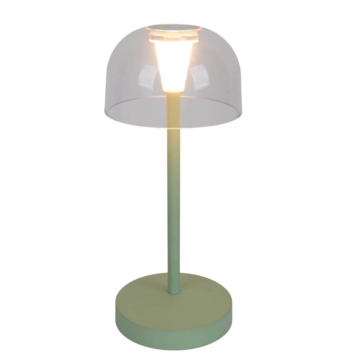 2-set LED-batterijtafellamp "Gomba" voor buiten en binnen, gemaakt van metaal en plastic in mint, 18,5 cm hoog