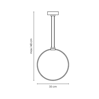 Home Sweet Home Hanglamp Eclips - Zilver - 35x12x140cm