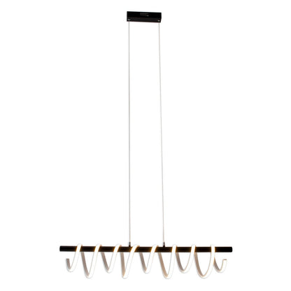 LED -hanglamp "Belleza", moderne metalen slinger lamp in zwart en wit, met stevig ingebouwde LED's, ca. 100 cm lang, de ideale verlichting voor woonkamer, eetkamer of keuken.