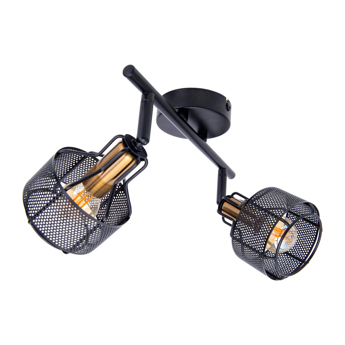 2-weg en plafondlichtspot "foro" gemaakt van metaal in zwart , met E14-versies, ongeveer 32 x 18,5 x 15 cm. Stijlvolle verlichting voor woonkamer, eetkamer of keuken.