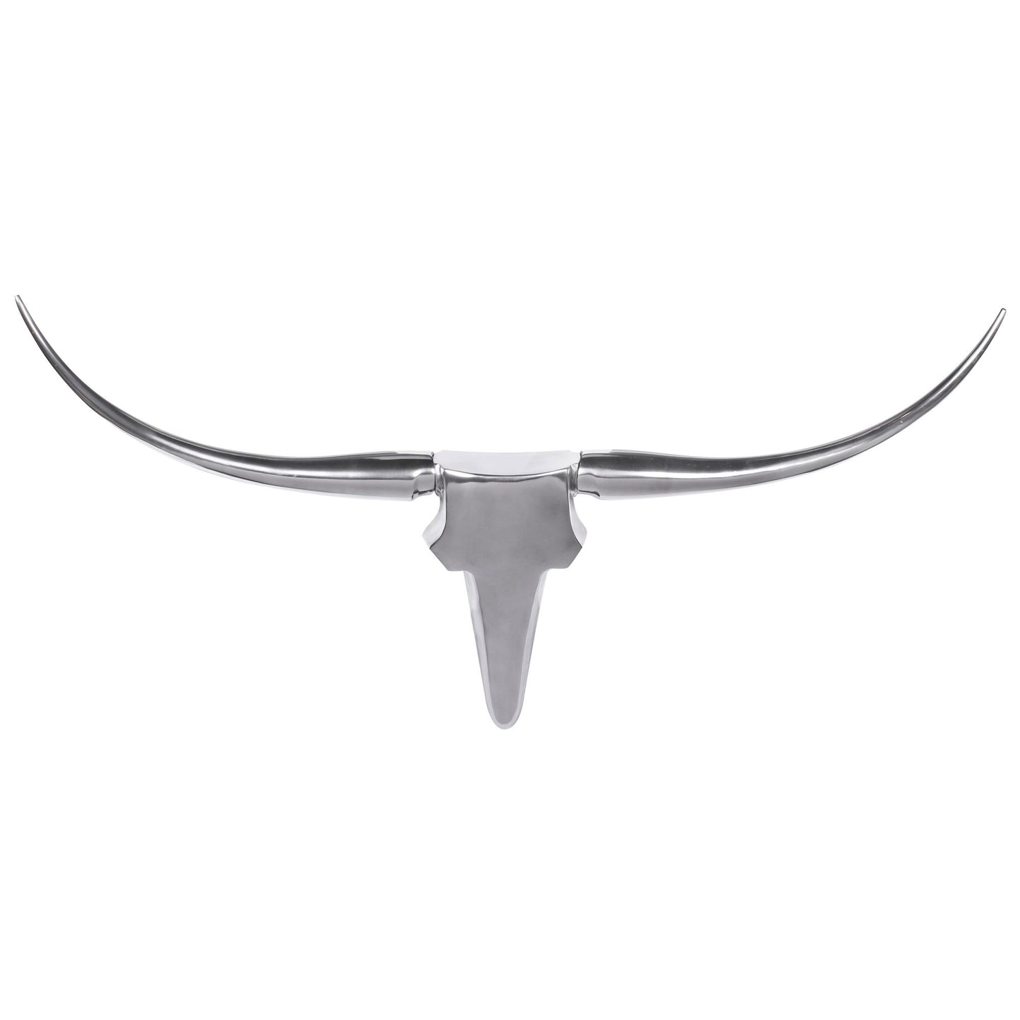 Deco Antler Bull M WL1.245 Zilver 100 cm Aluminium Design Hoorns | Wanddecoratie stierenkophoorn modern | Wandsculptuur gewei jachttrofee metaal | Longhorn Wanddecoratie Groot