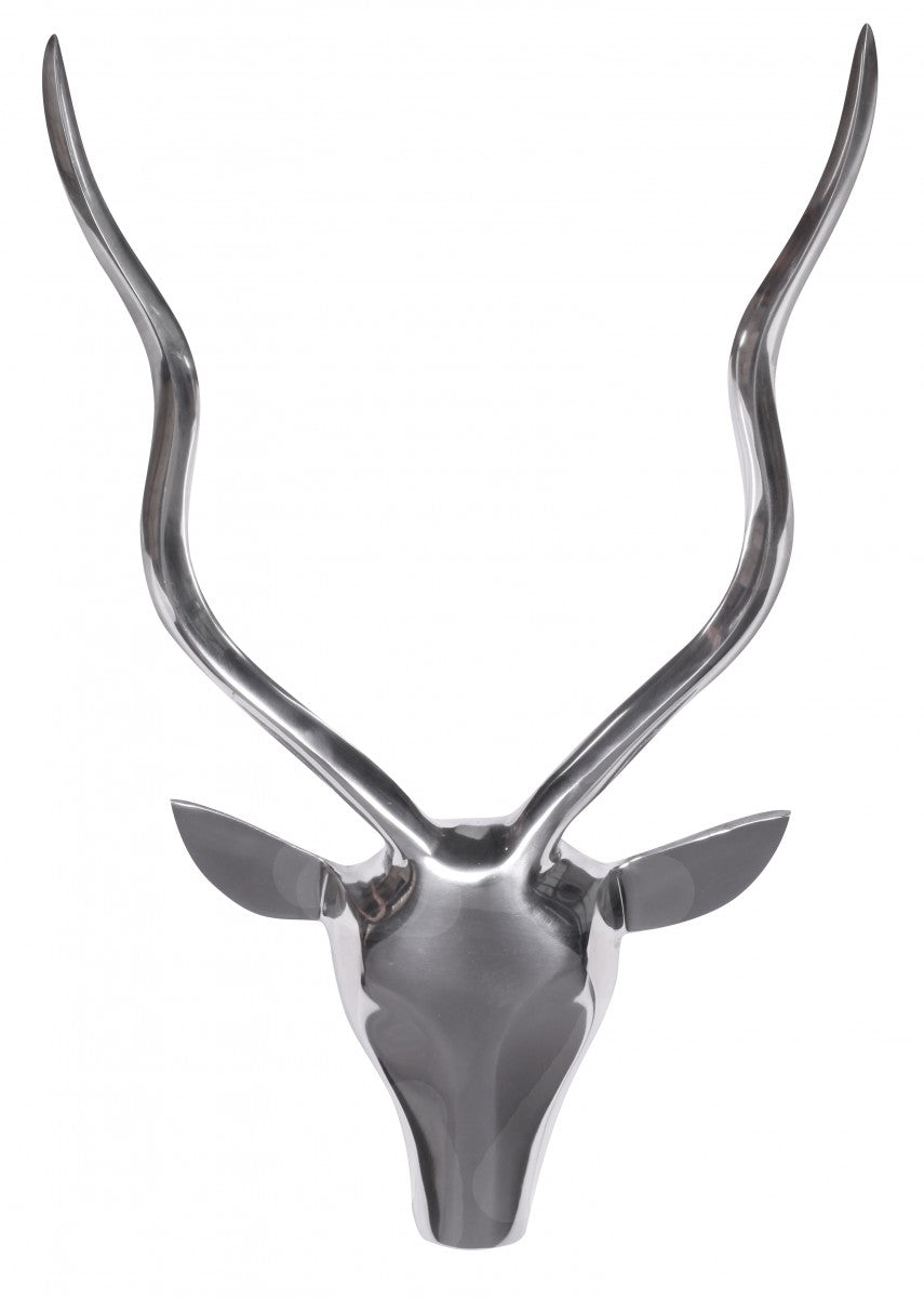 wanddecoratie Deer S 33 cm aluminium zilver