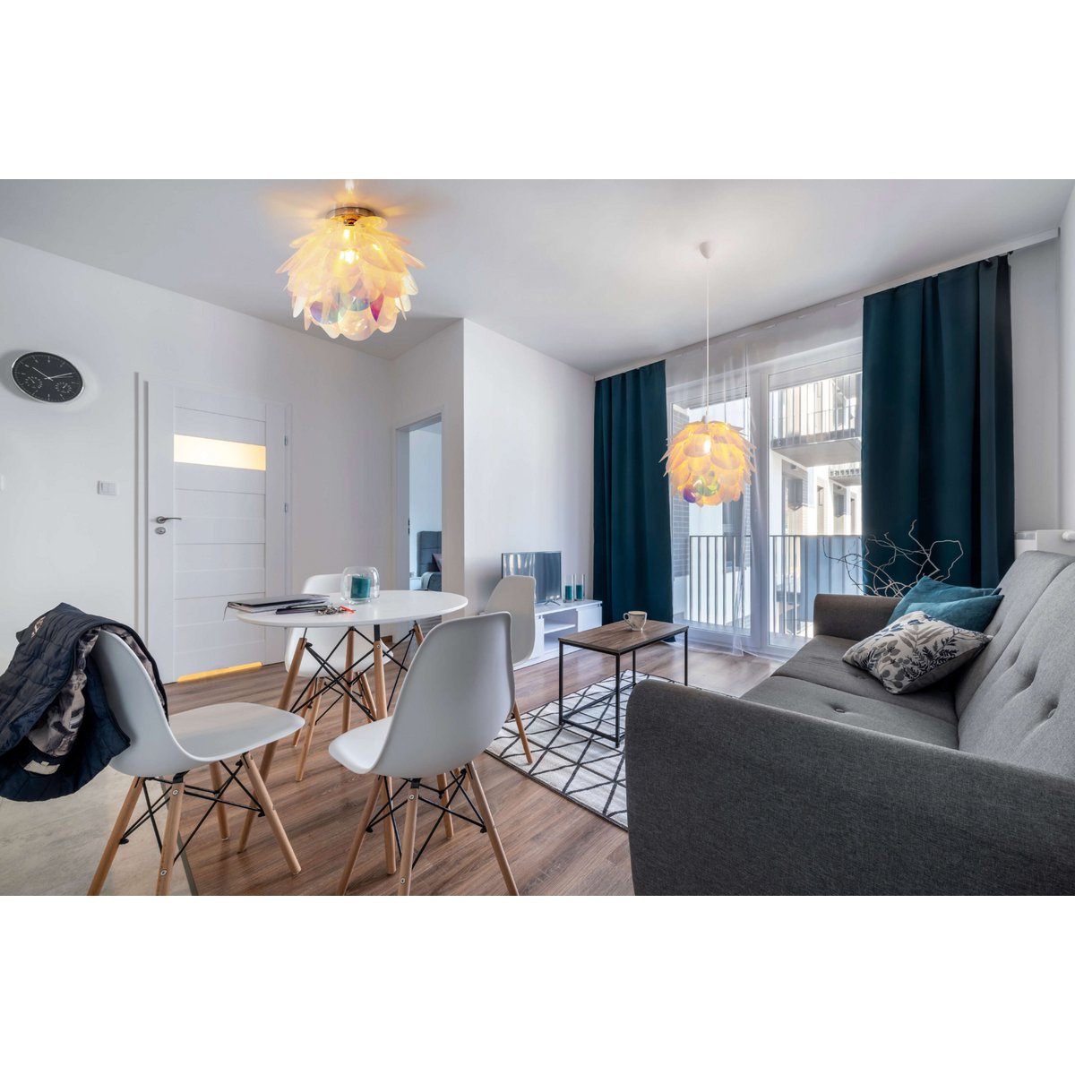 Hanger lamp "fora" gemaakt van metaal en iriserend plastic, e27 socket, verlichting voor woonkamer, eetkamer en kantoor, Ø40 cm