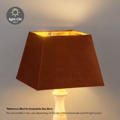 Home Sweet Home Velvet Lampenkap - Bruin + goud - 20 x 20 x 14 cm