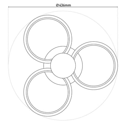 LED -plafondlicht "CIMO" gemaakt van zwart metaal en plastic, Ø Ca.