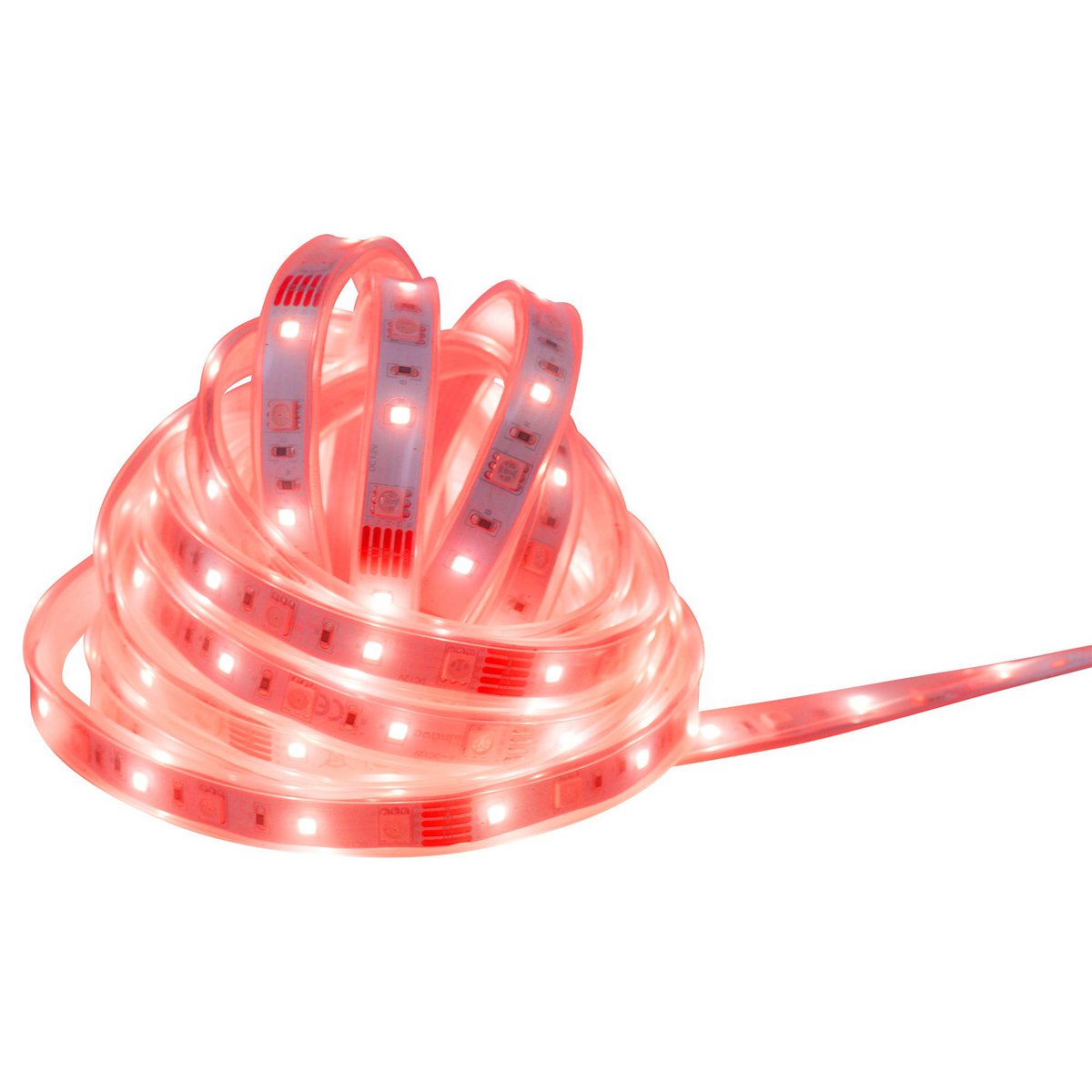 De LED "Stripe" buiten 500 cm, 24 watt, warm wit, met kleurwisselaar, dimbaar, inclusief afstandsbediening en accessoires