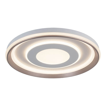 LED-plafondlamp "Doira" Ø 50,5 cm, 7,5 cm hoog, metaal en plastic in zilver en wit, geïntegreerde LED's, 3600 lm licht licht, dimable, CCT-functie 3000-6500 K, nachtlichtfunctie