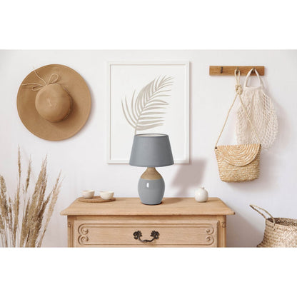 Keramische tafellamp "Talia", tafellamp, keramiek, beige/grijs, met E14 -aansluiting, voor eetkamer, woonkamer, gang of kantoor, 31 cm hoog