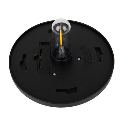 Solar-deco-earth spit "Simon" 54,7 cm hoog, gemaakt van zwart metaal en gestructureerd glas, geïntegreerde LED, warm wit.