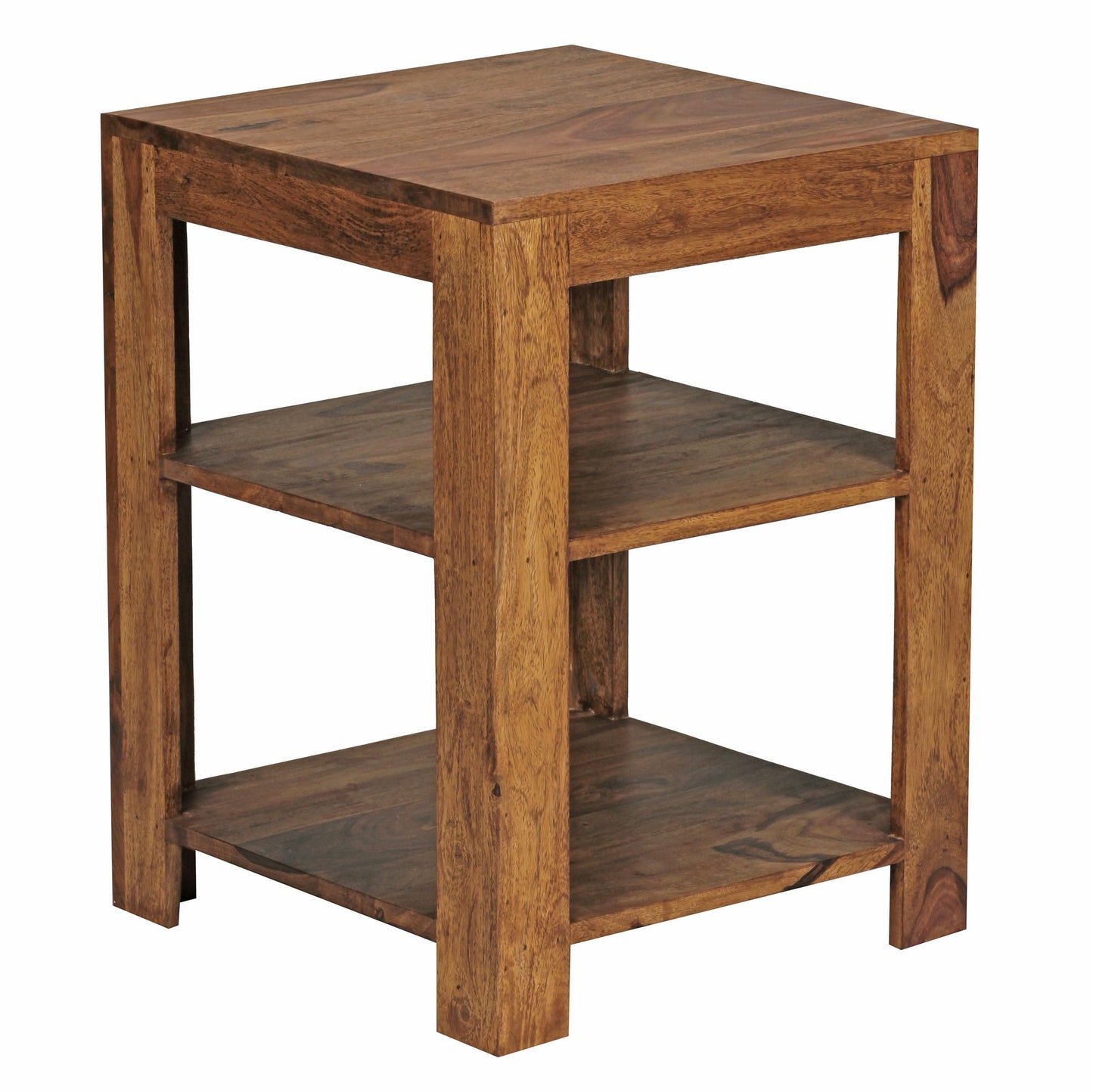 vrijstaande plank MUMBAI massief houten sheesham 60 cm woonkamerplank met 2 opbergvakken design landelijke stijl bijzettafel