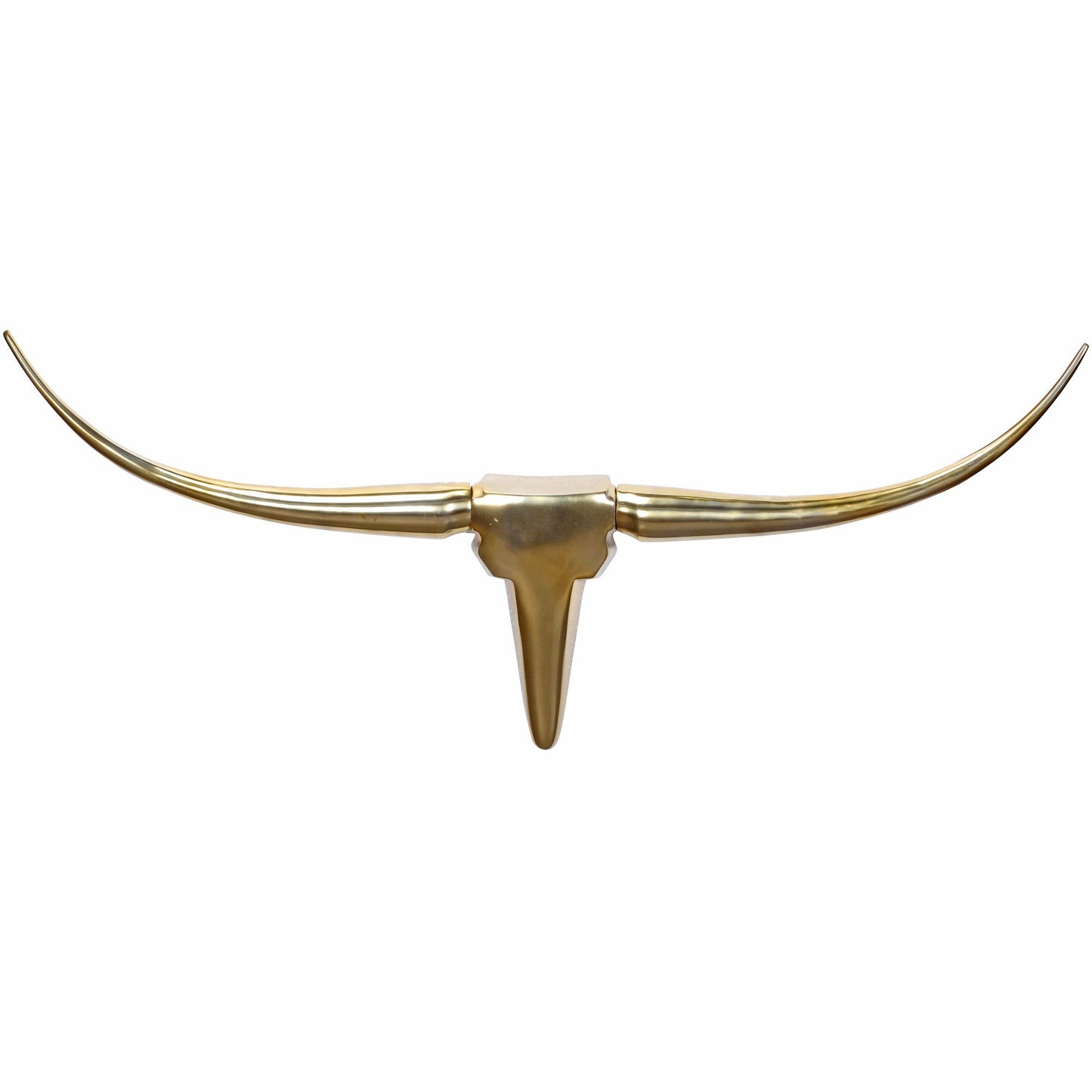 deco gewei stier M WL1.392 goud 100 cm aluminium design hoorns | Wanddecoratie stierenkophoorn modern | Wandsculptuur gewei jachttrofee metaal | Longhorn Wanddecoratie Groot