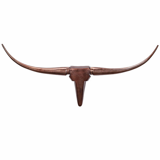 deco gewei stier M WL1.394 brons 100 cm aluminium design hoorns | Wanddecoratie stierenkophoorn modern | Wandsculptuur gewei jachttrofee metaal | Longhorn Wanddecoratie Groot