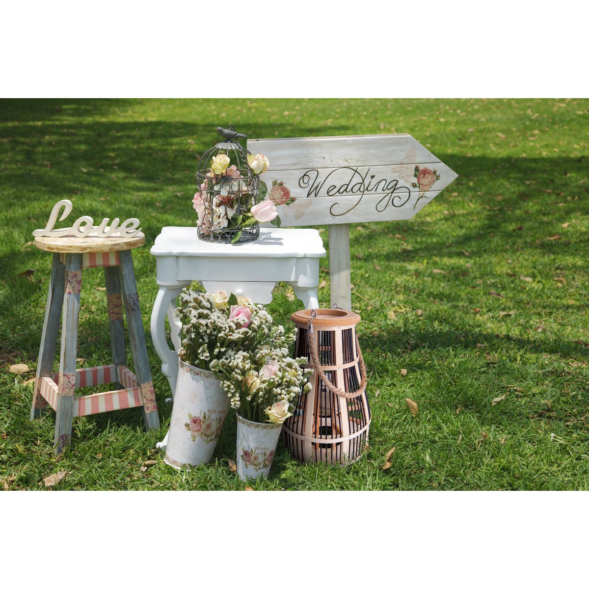 Decollicht "Korbinian" inclusief Solar Led Candle for Garden and Balcony, van Rattan in Nature, Solar Lamp Hoogte 35 cm