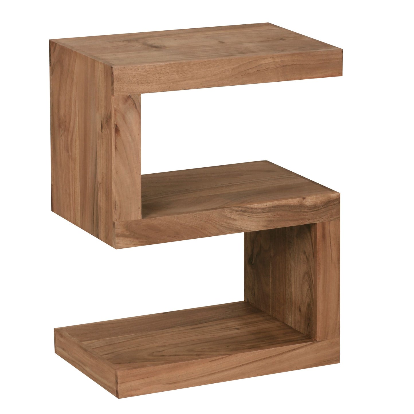 bijzettafel MUMBAI massief houten acacia S Cube 60 cm hoge salontafel design bruine salontafel in landelijke stijl