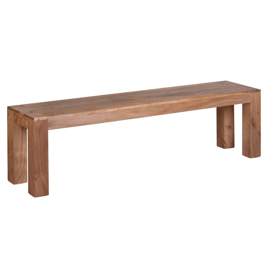 eetkamerbank MUMBAI massief hout acacia 160 x 45 x 35 cm houten bank natuurproduct Keukenbank in landhuisstijl