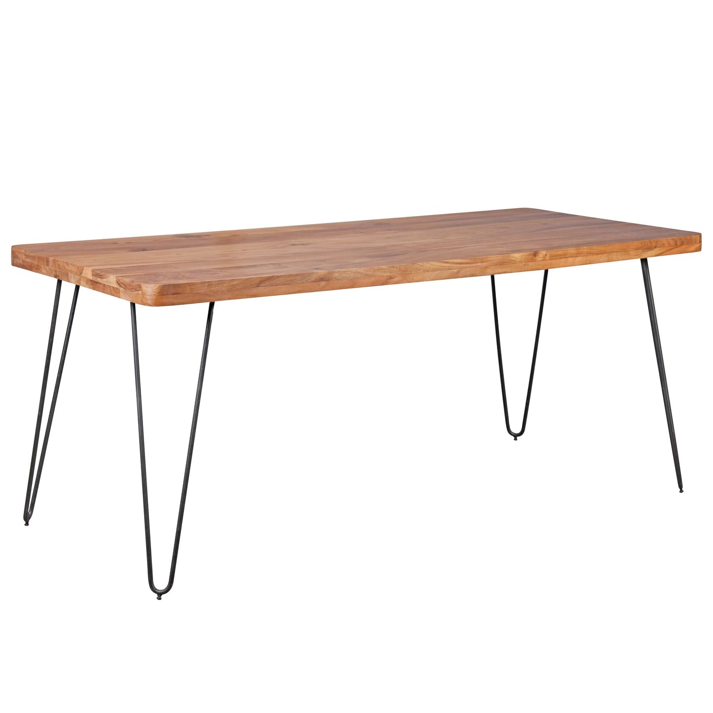 massief houten eettafel Acacia 180 cm eettafel houten tafel Metal poten keukentafel Landhaus donkerbruin