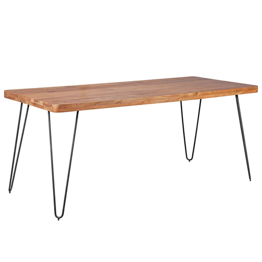 massief houten eettafel Acacia 180 cm eettafel houten tafel Metal poten keukentafel Landhaus donkerbruin