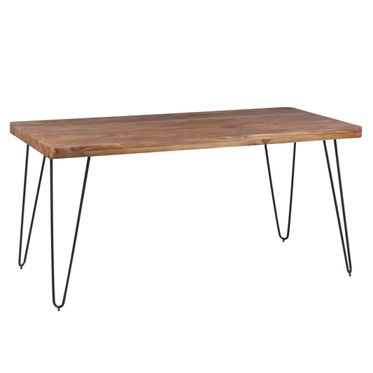 eettafel massief houten Sheesham 160cm eettafel houten tafel Metal poten keukentafel Landhaus donkerbruin