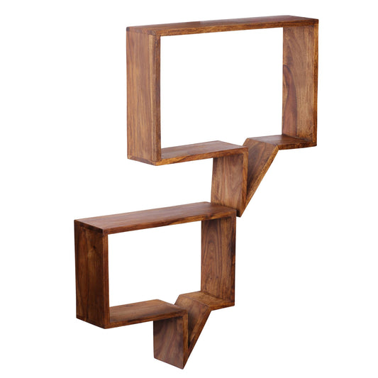 set van 2 wandplanken MUMBAI massief houten sheesham houten plank landelijke huisstijl hangende plank echte houten wandplank natuurlijk product