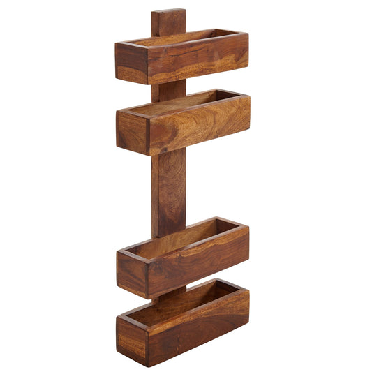 tijdschriftenrek MUMBAI massief hout sheesham 2 opbergvakken tijdschriftenrek ontwerp brochurehouder landelijke stijl