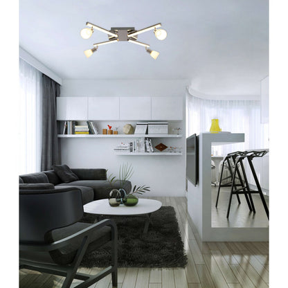 LED -plafondlicht "Ibiza" 68 cm lang, gemaakt van chroom -gekleurd metaal, glas en plastic