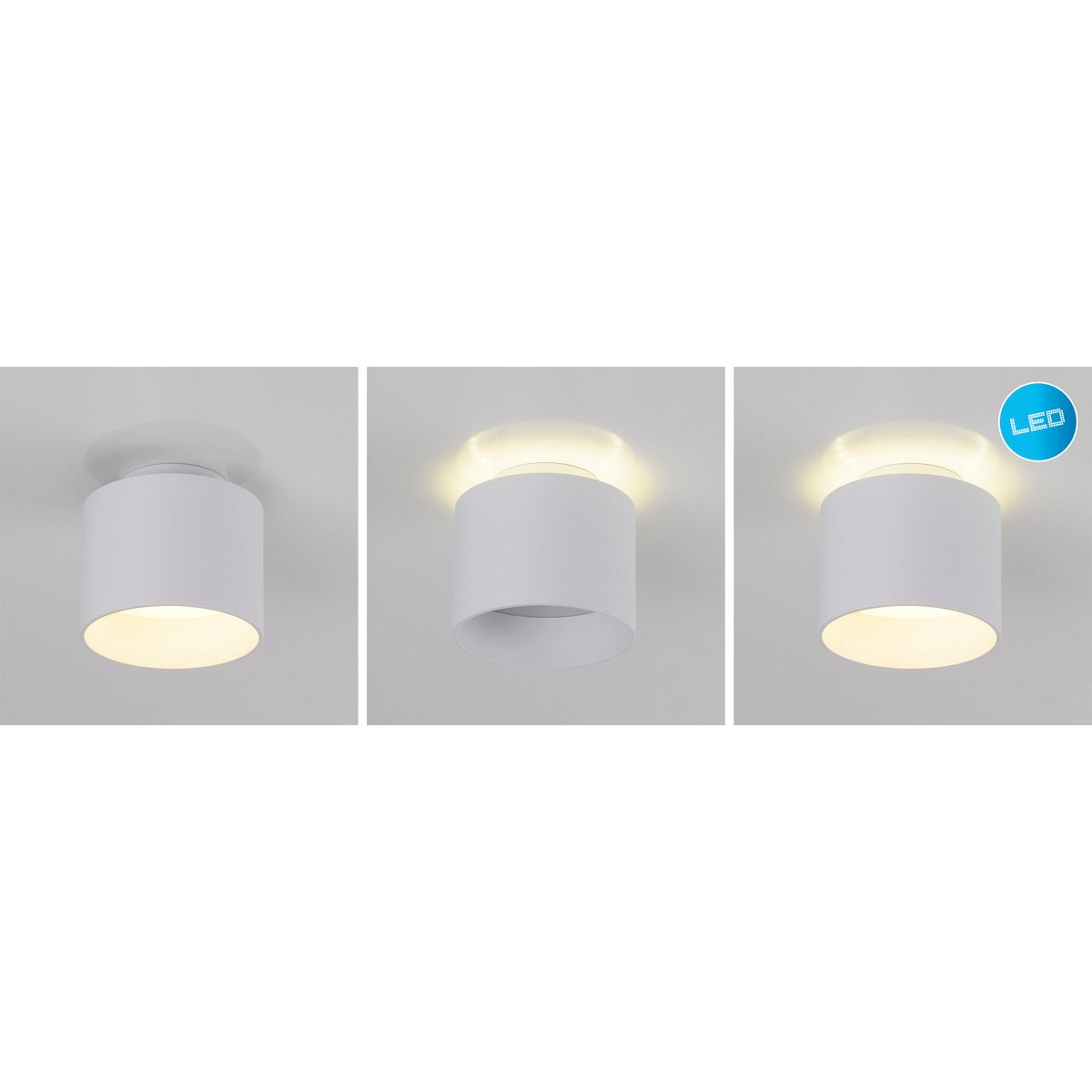 LED Spot "Trios" Ø 10 cm wit, gemaakt van metaal en plastic met geïntegreerde LED's
