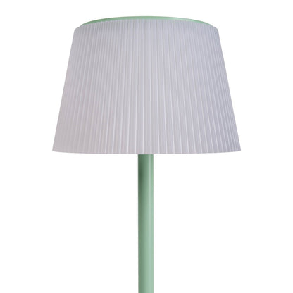 Zonne -batterijlamp "EMMI" 38 cm hoog, paraplu Ø 13 cm, metaal in mint en wit plastic, voor de buitenruimte, dimable CCT.