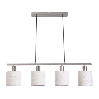 4 hanger lamp "maron" gemaakt van metalen satin mat met stof paraplu's in de natuur, met E14-aansluiting, lamp voor woonkamer of eetkamer, 71,5 x 12 cm