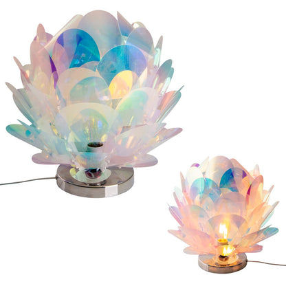 Tafellicht "fora" gemaakt van metaal en iriserend plastic, E27 -aansluiting, verlichting voor woonkamer, eetkamer en nachtkastje, Ø41 cm