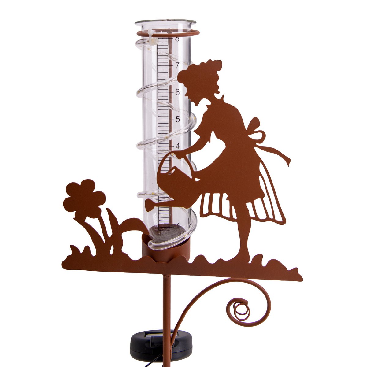 LED Solar Earth Skewers H: 95 cm, voor buiten, spiesjes gemaakt van metaal en glas en plastic in bruin, met geïntegreerde LED