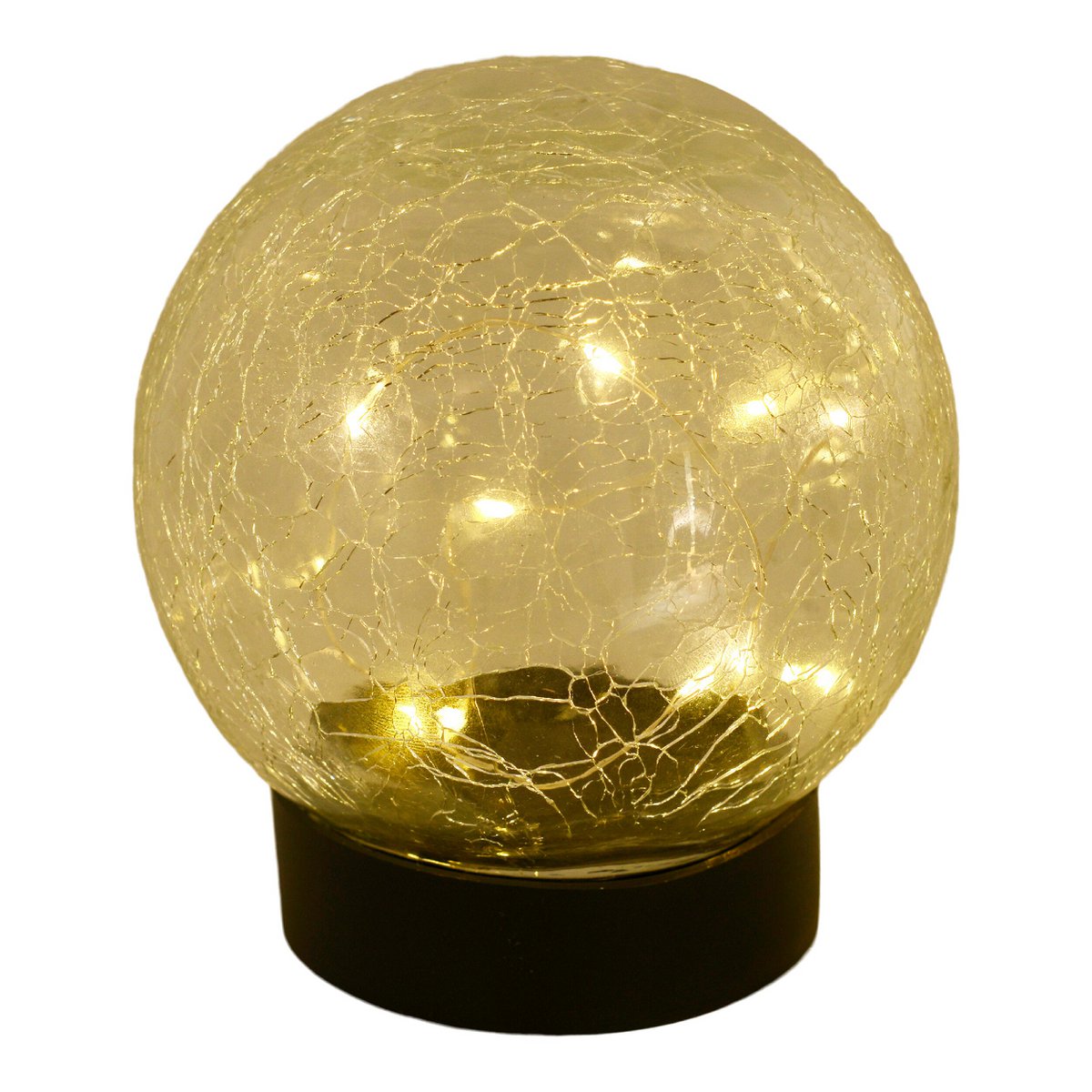 3 Set LED LED Solar Table Lamp/Aand Skeer "Crackle" Ø 12 cm, voor buiten, taflamp-plastic en glas, wit, met geïntegreerde LED