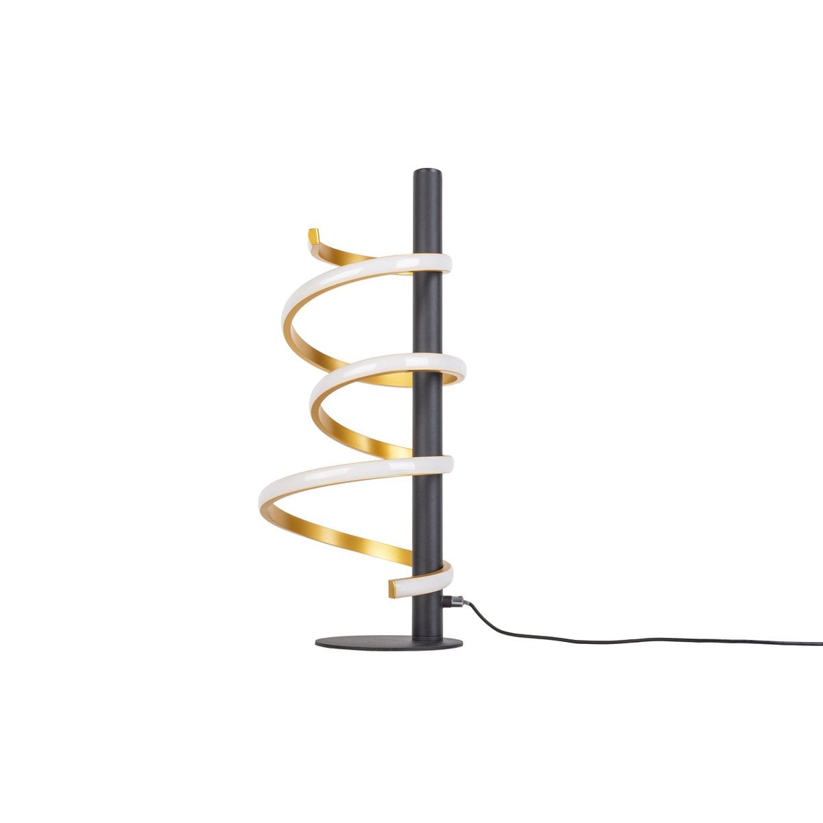 LED -tafellamp "Belleza", moderne metalen en plastic tafellamp in zwart, goud en wit, met stevig gebouwd -in LED's, 50 cm hoog, verlichting voor woonkamer, eetkamer, slaapkamer of kantoor.