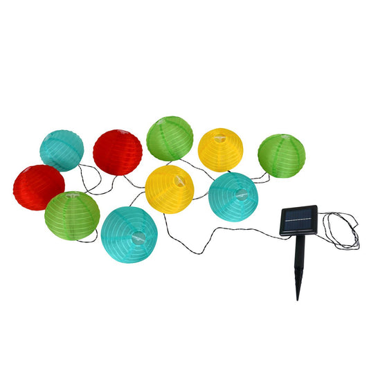 LED-textiel 10-Solar Light Chain Kleurrijk, voor buiten, lichte kettingmetaal en plastic en textiel, kleurrijk, met geïntegreerde LED
