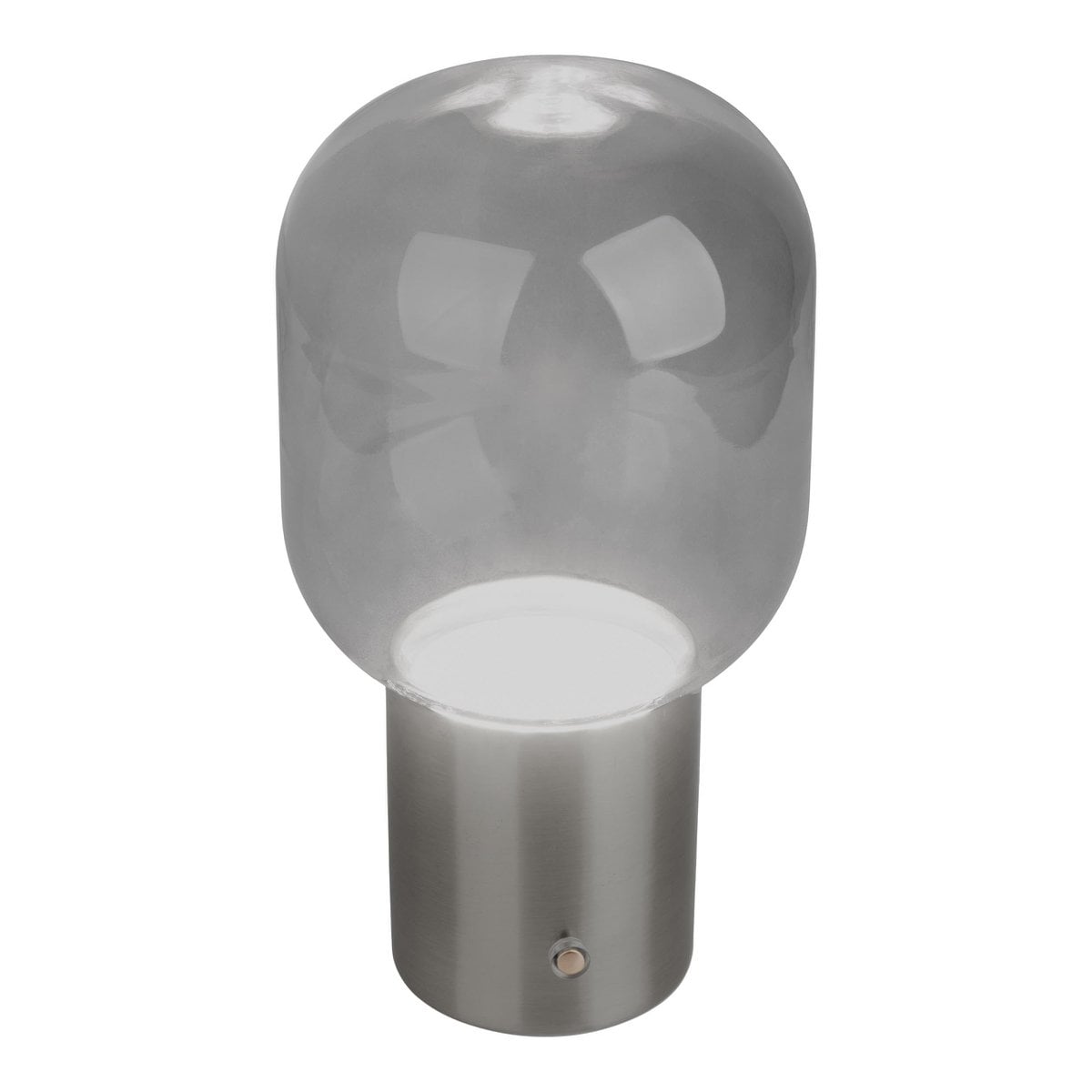 Draadloos tafellicht "Albero" decoratief tafellicht gemaakt van chroomkleurig metaal en glas met stevig geïnstalleerde LED's, dimbaar met aanraaksensor, 25 cm hoog