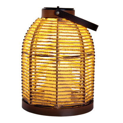 LED ZONNELIJKE LICHT "KORBINIAN" VOOR GARDEN EN TERRACE, decoratieve lamp gemaakt van metaal met jutespanning in de natuur, stevig gebouwd -in LED's, zonnelamp voor buiten 29 x 21 cm