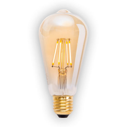 LED-lampen van 4 set E27 versie 4 watt, gemaakt van metaal en glas, warm wit
