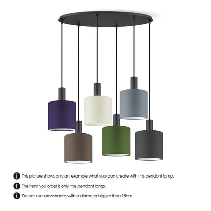 Home Sweet Home Ovale Zwart Metalen Hanglamp 6L - 60/22/137.5 cm