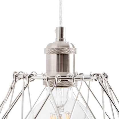 Metalen hanglamp "Fyn" d:40cm zilverkleurig