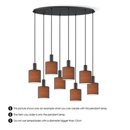 Home Sweet Home Zwarte ovale metalen Hanglamp 8L - 80/25/117.5CM