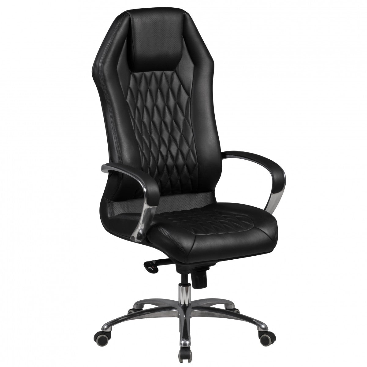 bureaustoel MONTEREY lederen zwarte bureaustoel 120KG Executive stoel hoge rug met hoofdsteun X-XL
