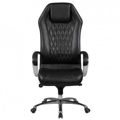 bureaustoel MONTEREY lederen zwarte bureaustoel 120KG Executive stoel hoge rug met hoofdsteun X-XL