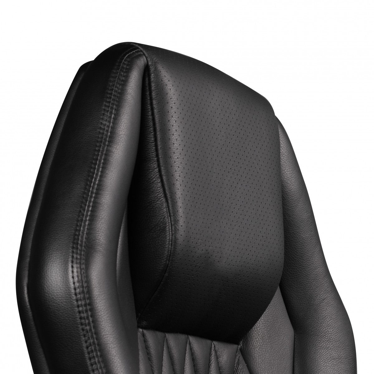 bureaustoel MONTEREY lederen zwarte bureaustoel 120KG Executive stoel hoge rug met hoofdsteun X-XL