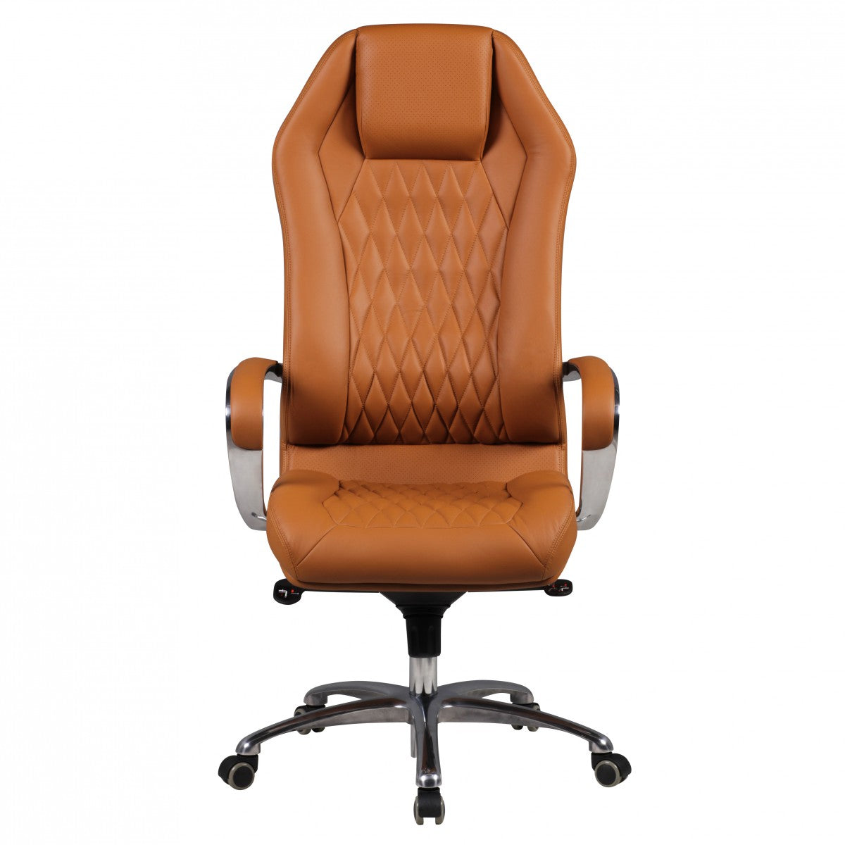 bureaustoel MONTEREY lederen bureaustoel Caramel 120KG Executive stoel hoge rug met hoofdsteun X-XL