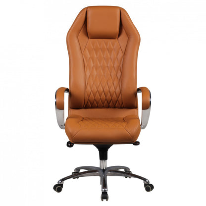 bureaustoel MONTEREY lederen bureaustoel Caramel 120KG Executive stoel hoge rug met hoofdsteun X-XL