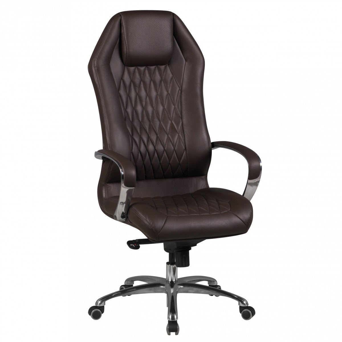 bureaustoel MONTEREY lederen bruine bureaustoel 120KG Executive stoel hoge rug met hoofdsteun X-XL